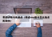 奇迹sf格斗练级点（奇迹mu格斗怎么加点练级快）