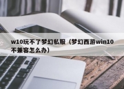 w10玩不了梦幻私服（梦幻西游win10不兼容怎么办）