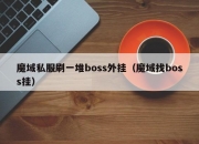 魔域私服刷一堆boss外挂（魔域找boss挂）